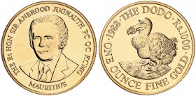 MAURITIUS. Unabhängiges Mitglied des britischen Commonwealth seit 1968. 1'000 Rupees 1988. Dodo. 34.11 g. KM 60. Fr. 6. FDC / Uncirculated. (~€ 965/US...