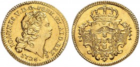 PORTUGAL. João V. 1706-1750. 1/2 Escudo 1726, Lissabon. 1.60 g. Gomes 42.04. Fr. 92. Kleiner Kratzer / Small scratch. Vorzüglich / Extremely fine. (~€...
