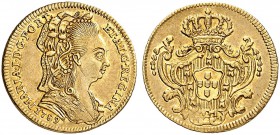 PORTUGAL. Maria I. 1786-1799. 1/2 Escudo 1789, Lissabon. 1.73 g. Gomes 15.01. Fr. 119. Selten / Rare. Vorzüglich / Extremely fine. (~€ 440/USD 505)