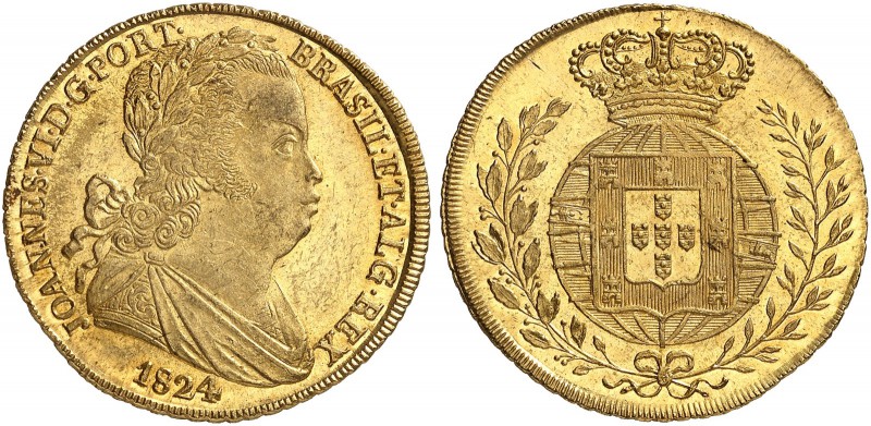 PORTUGAL. João VI. 1799-1826. Peca 1824, Lissabon. 14.35 g. Gomes 18.20. Fr. 128...