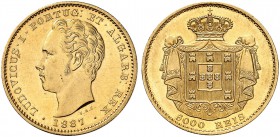 PORTUGAL. Luis I. 1861-1889. 5000 Reis 1887, Lissabon. 8.90 g. Gomes 16.15. Fr. 153. Vorzüglich / Extremely fine. (~€ 350/USD 405)