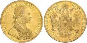 RDR / ÖSTERREICH. Franz Joseph I. 1848-1916. 4 Dukaten 1911, Wien. 13.93 g. Herinek 66. Schl. 530. Fr. 487. Kleine Kratzer / Small scratches. Sehr sch...
