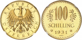 RDR / ÖSTERREICH. I. Republik. 1918-1938. 100 Schilling 1931, Wien. Schl. 648. Fr. 516. Prachtvolle Erhaltung / Magnificent condition. NGC PL66. (~€ 1...