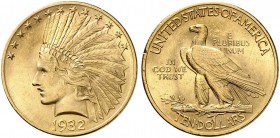 USA. 10 Dollars 1932, Philadelphia. Indian head type. 16.68 g. Fr. 166. Gutes vorzüglich / Good extremely fine. (~€ 525/USD 605)