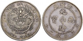 CHINA. Kaiserreich. Chihli Provinz, Pai-Yang. Dollar Jahr 34 (1908). Kleine Jahreszahl. 27.26 g. L&M 465. Feine Patina / Nice toning. Vorzüglich / Ext...