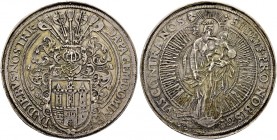 DEUTSCHLAND. Hamburg, Stadt. Doppeltaler o. J. (1606-1619). 56.58 g. Gaedechens 1523. Dav. 509. Sehr selten / Very rare. Feine Patina / Nice toning. S...