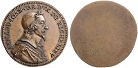 FRANKREICH. Königreich und Republik. Louis XIII. 1610-1643. Bronzemedaille o. J. (um 1631). Auf Cardinal Armand Jean du Plessis (1585-1642), 1. Herzog...