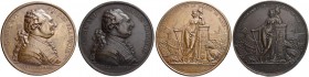 FRANKREICH. Medaillen aus der Zeit der französischen Revolution. Bronzemedaille 1789. Mairie de Paris. Stempel von Duvivier und Dupré. 53 mm. Zwei Exe...