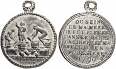FRANKREICH. Medaillen aus der Zeit der französischen Revolution. Bleimedaille 1790. Auf die Errichtung der Barrikaden. 32.4 mm. 10.65 g. Hennin 186. S...