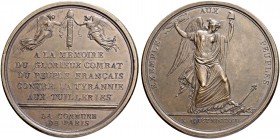 FRANKREICH. Medaillen aus der Zeit der französischen Revolution. Bronzemedaille 1792. Kampf in den Tuilerien. 55.8 mm. 82.72 g. Hennin 363. Slg. Juliu...