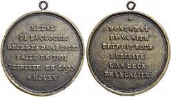FRANKREICH. Medaillen aus der Zeit der französischen Revolution. Bronzegussmedaille 1793. Metal de la cloche. Georges d'Amboise in Rouen. 46.1 mm. 44....
