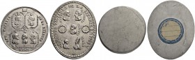 FRANKREICH. Medaillen aus der Zeit der französischen Revolution. Zinnmedaille 1793. Die Opfer der Freiheit. Zwei Varianten. Oval 33.5 x 42 mm und 33.8...