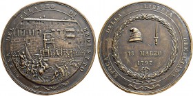 FRANKREICH. Medaillen aus der Zeit der französischen Revolution. Bronzemedaille 1797. Einnahme des Palazzo Broletto in Brescia. Stempel von Salvirch. ...