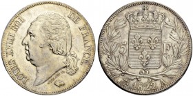 FRANKREICH. Medaillen aus der Zeit der französischen Revolution. Louis XVIII. 1814-1824. 5 Francs 1822 A, Paris. 24.94 g. Gadoury 614. Dav. 87. Überdu...