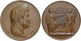 FRANKREICH. Medaillen aus der Zeit der französischen Revolution. Louis Philippe, 1830-1848. Bronzemedaille 1830. Auf seine Thronbesteigung am 9. Augus...