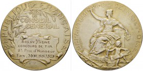 FRANKREICH. Medaillen aus der Zeit der französischen Revolution. 3. Republik, 1871-1940. Silbermedaille 1910. Rosny. Concours de Tir. 66.33 g. Selten ...
