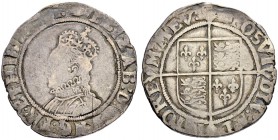 GROSSBRITANNIEN. Königreich. Elizabeth I. 1558-1603. Shilling o. J. (1590-1592), London. Münzzeichen Hand. 5.82 g. Seaby 2577. Fast sehr schön / About...