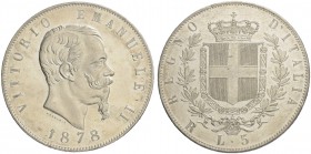 ITALIEN. Königreich. Vittorio Emanuele II. 1861-1878. 5 Lire 1878 R, Roma. 24.89 g. Mont. 191. Pagani 503. Dav. 140. Selten in dieser Erhaltung / Rare...
