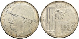 ITALIEN. Königreich. Vittorio Emanuele III. 1900-1946. 20 Lire 1928 AN VI, Roma. Pagani 680. Montenegro 76. Vorzüglich-FDC / Extremely fine-uncirculat...