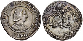ITALIEN. Mailand. Galeazzo Maria Sforza, 1466-1476. Grosso da 8 Soldi o. J. 3.77 g. MIR 203. Crippa 9. Selten / Rare. Sehr schön / Very fine. (~€ 440/...