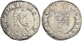 ITALIEN. Neapel / Sizilien. Carlo V. 1519-1556. 1/2 Ducato o. J. 14.83 g. MIR 135. Etwas gereinigt / Slightly cleaned. Sehr schön / Very fine. (~€ 90/...