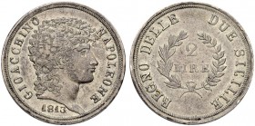 ITALIEN. Neapel / Sizilien. Gioacchino Murat, 1808-1815. 2 Lire 1813, Napoli. 9.94 g. Montenegro 495. Überdurchschnittliche Erhaltung / Extraordinary ...
