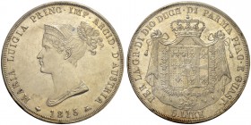 ITALIEN. Parma. Maria Luigia d'Austria, 1815-1847. 5 Lire 1815, Milano. MIR 1093/1. Dav. 204. Sehr selten in dieser Erhaltung / Very rare in this cond...