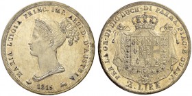 ITALIEN. Parma. Maria Luigia d'Austria, 1815-1847. 2 Lire 1815, Milano. MIR 1094. Selten, besonders in dieser Erhaltung / Rare, especially in this con...