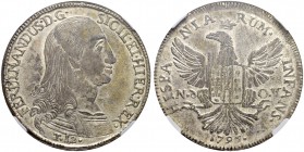 ITALIEN. Sizilien. Ferdinand III. 1759-1816. 12 Tari 1796, Palermo. MIR 603/1. Dav. 1424. Minimal justiert / Some adjustment marks. NGC MS62. (~€ 440/...