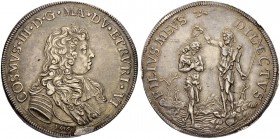 ITALIEN. Toscana. Cosimo III. de Medici, 1670-1723. Piastra 1676, Firenze. 31.31 g. MIR 326/3. Dav. 4209. Herrliche Patina / Most attractive patina. Ü...
