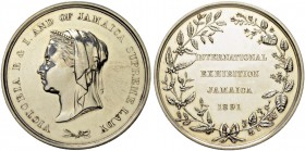 JAMAIKA. British Commonwealth, seit 1866. Silbermedaille 1891. Preismedaille der Internationalen Ausstellung Jamaica unter der Schirmherrschaft von VI...