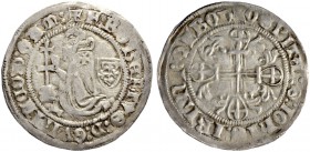 KREUZFAHRER. Johanniter auf Rhodos. Robert de Juilly, 1374-1376. Gigliato o. J. 3.88 g. Schlumberger Tf. X, 8. Fast vorzüglich / About extremely fine....