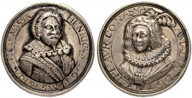 NIEDERLANDE. Historische Medaillen. Silbermedaille o. J. (1625). Auf ihre Vermählung des Prinzen Friedrich Heinrich von Nassau-Oranien, Erbstatthalter...