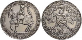 RDR / ÖSTERREICH. Ferdinand I. 1521-1564. 1 1/2 facher Schautaler 1541, Kremnitz. 39.47 g. Voglhuber 33. Felder geglättet und Schrötlingsriss / Fields...