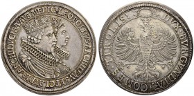 RDR / ÖSTERREICH. Erzherzog Leopold V. 1619-1632. Doppeltaler o. J. (posthume Prägung von 1635), Hall. Auf seine Hochzeit mit Claudia von Medici. 57.0...