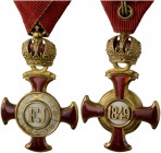 RDR / ÖSTERREICH. Orden und Ehrenzeichen. Kaiserreich Österreich, 1804-1918. Orden. Verdienstkreuz, Goldenes Verdienstkreuz mit der Krone (I. Klasse),...