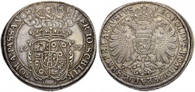 RDR / ÖSTERREICH. Schlick, Grafschaft. Franz Josef, 1675-1740. Taler 1677, Prag. Mit Titel von Leopold I. 28.97 g. Holzmair 74. Dav. 3413. Sehr selten...
