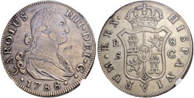 SPANIEN. Königreich. Carlos IV. 1788-1808. 8 Reales 1788, C-Sevilla. Cayon 13824. Dav. 1701. NGC XF Details. (~€ 220/USD 255)
