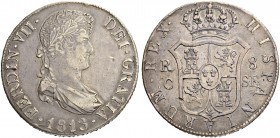 SPANIEN. Königreich. Fernando VII. 1808-1833. 8 Reales 1830, SF-Cataluna. 26.76 g. Cayon 15888. Dav. 323. Selten / Rare. Kleine Kratzer / Small scratc...