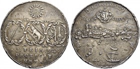 SCHWEIZ. Genf/Genève. Medaillen der Stadt und des Kantons. Silberne Verdienstmedaille o. J. (1692). Für die zürcherischen Offiziere des bernisch-zürch...