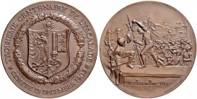 SCHWEIZ. Genf/Genève. Medaillen der Stadt und des Kantons. Kupfermedaille 1902. Auf die 300-Jahrfeier der Escalade. Stempel von H. Bovy. 59.6 mm. 94.2...