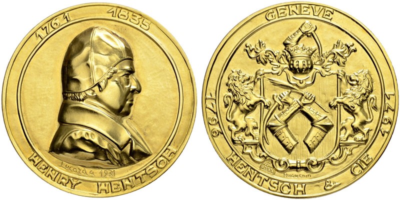 SCHWEIZ. Genf/Genève. Medaillen der Stadt und des Kantons. Goldmedaille 1971. Ge...