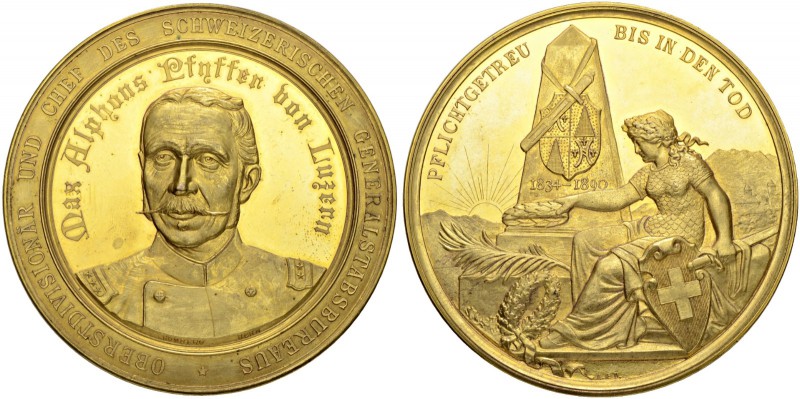 SCHWEIZ. Luzern. Medaillen. Vergoldete Bronzemedaille 1890. Von F. Homberg, auf ...