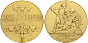 SCHWEIZ. Tessin/Ticino. Medaille des Kantons. Goldmedaille 1922. Arbedo. Auf die 500-Jahrfeier zur Erinnerung an die Schlacht von Arbedo 1422-1922. St...
