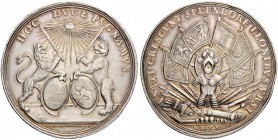 SCHWEIZ. Zürich. Medaillen der Stadt und des Kantons. Silbermedaille 1712. Auf die Erfolge der Truppen von Zürich und Bern im Toggenburger oder 2. Vil...