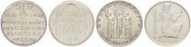 SCHWEIZ. Gedenkmünzen. 5 Franken 1936 & 1941. Pro Patria und Bundesfeier. Lot von 2 Exemplaren. PCGS MS67 & MS67+. (2) (~€ 90/USD 100) • Dieses Los un...