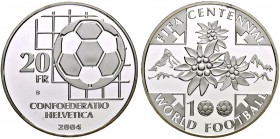 SCHWEIZ. Gedenkmünzen. 20 Franken 2004 B, Bern. FIFA Centennial. 19.91 g. In Originalschachtel / In original box. Polierte Platte. FDC / Choice Proof....