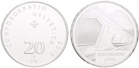 SCHWEIZ. Gedenkmünzen. 20 Franken 2016. Souvenir-Set mit Original-Aushubmaterial. 20.00 g. FDC / Uncirculated. (~€ 45/USD 50)