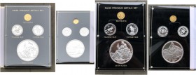 SCHWEIZ. Medaillen der Eidgenossenschaft. Swiss Precious Metals Set verschiedener Jahre. Dekoratives Etui, bestehend aus: 1 x 20 Franken 1896, 1 x 50 ...