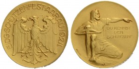 SCHWEIZ. Schützentaler und Schützenmedaillen. Aargau. Goldmedaille 1924. Aarau. Eidgenössisches Schützenfest. 9.99 g. Richter (Schützenmedaillen) 43a....